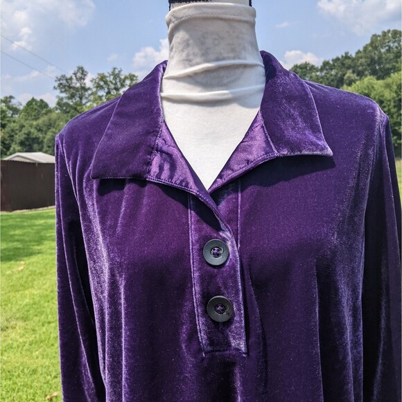 COLDWATER CREEK Velour Pullover Top Medium - Picture 3 of 10